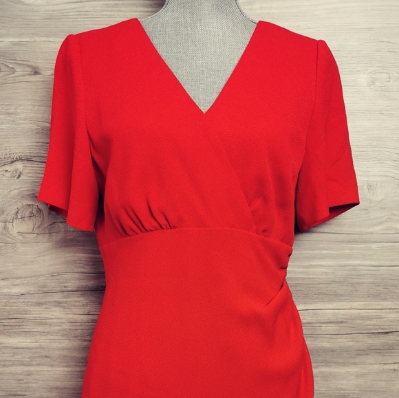 SIZE 10P LIZ CLAIBORNE Fitted Red Dress EUC - Picture 3 of 14